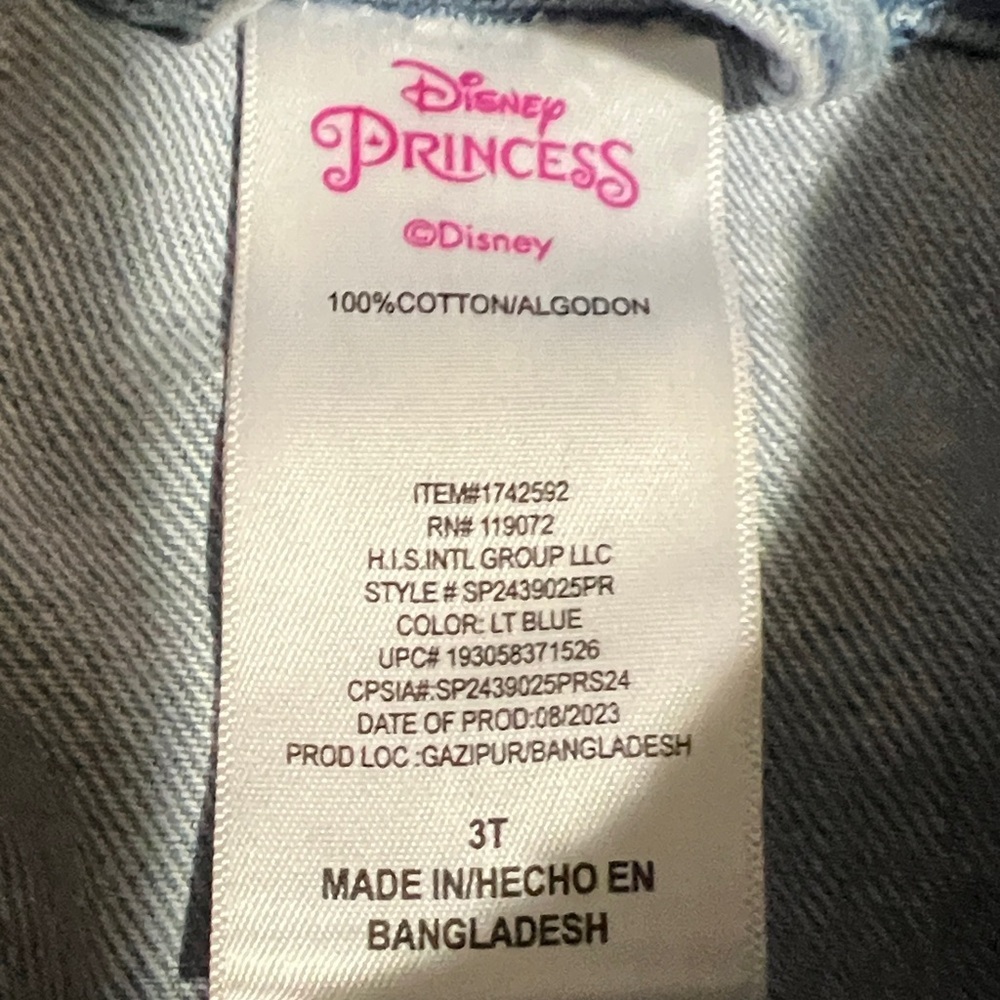 Disney Light Blue Denim Jacket with 'Be Kind' Patch—stock (05) - Picture 3 of 4